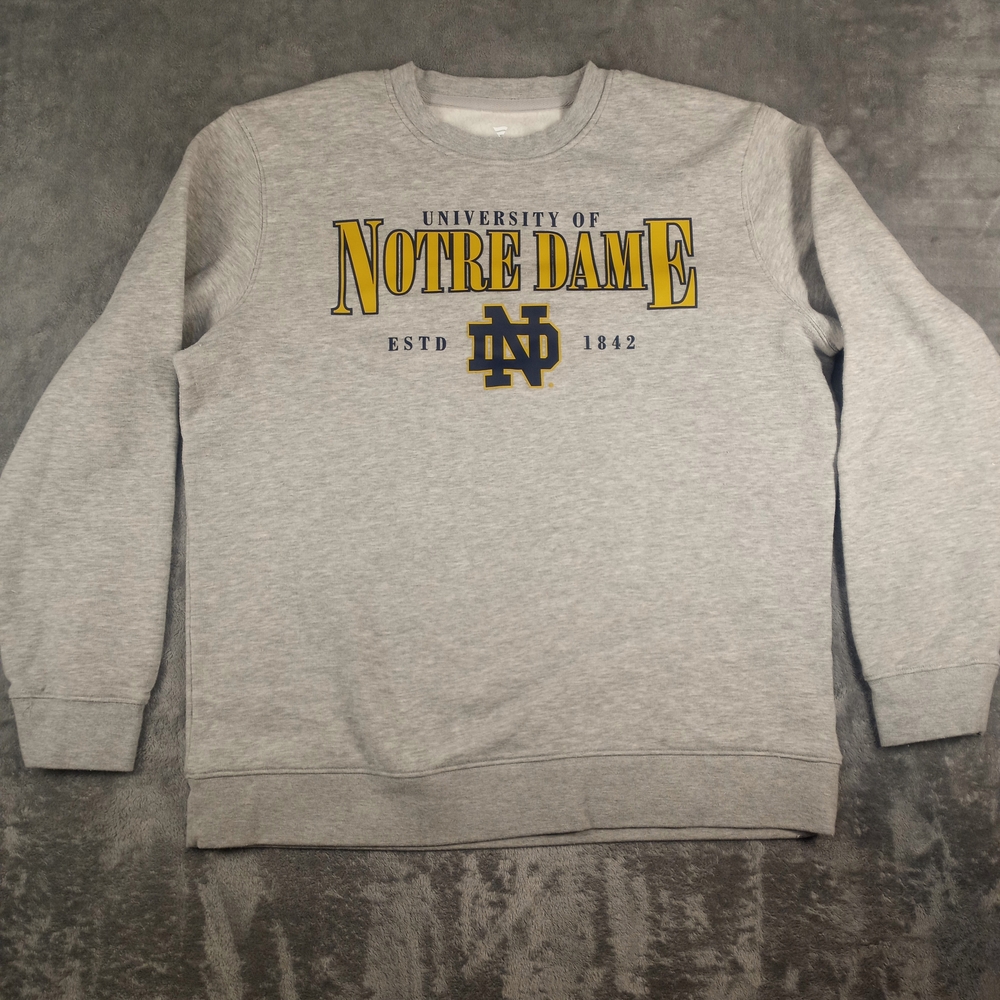 Notre Dame University Gray Crewneck Womens Sweatshirt Size XL - Picture 1 of 11